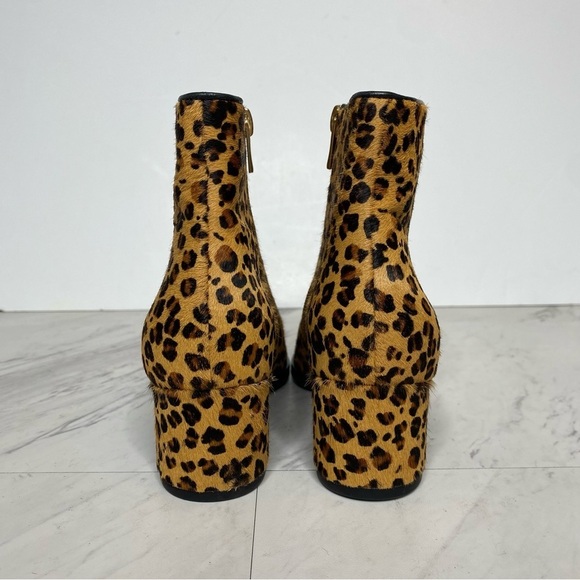 New! Via Spiga Vinson Cheetah Print Cow Fur Bootie 6M - Picture 3 of 15